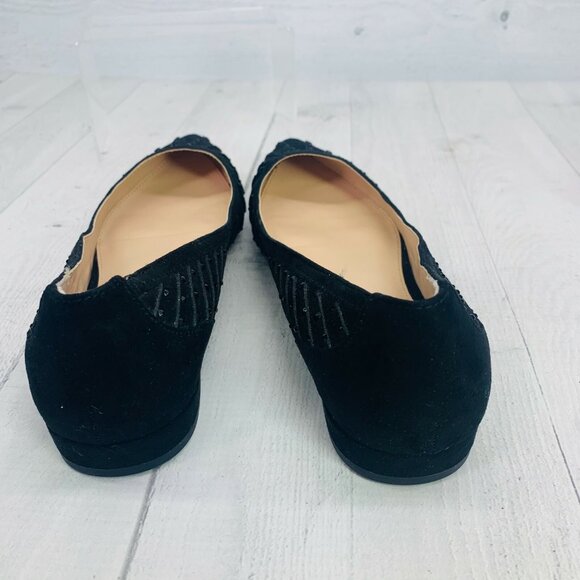 Michael By Michael Shannon SINDY Black Beaded Pointed Toe Slip On Flat Shoe Sz 7 - Picture 6 of 9